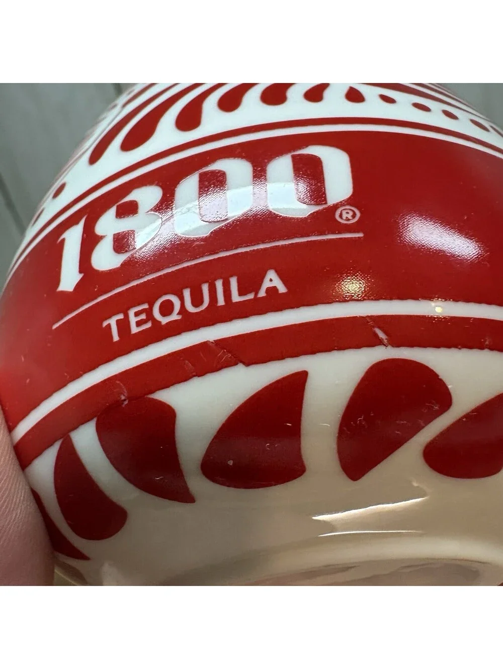 1800 Tequila Ceramic Cups Set of 2 Red/White 10 oz Promotional Gift Set